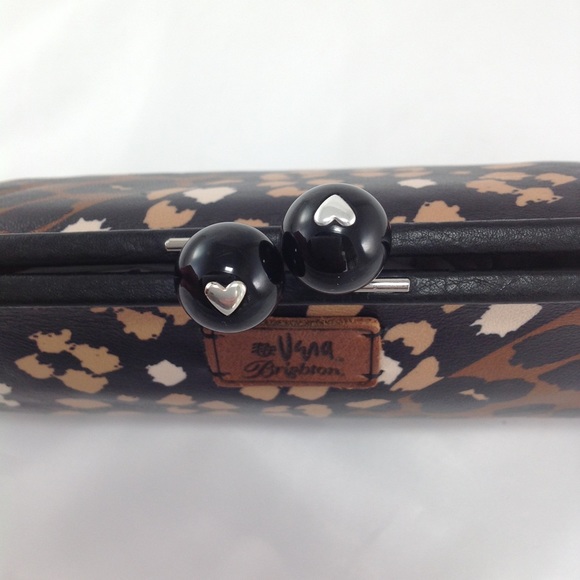 Brighton Vera Leopard Leather Clutch & Bag - Picture 6 of 15